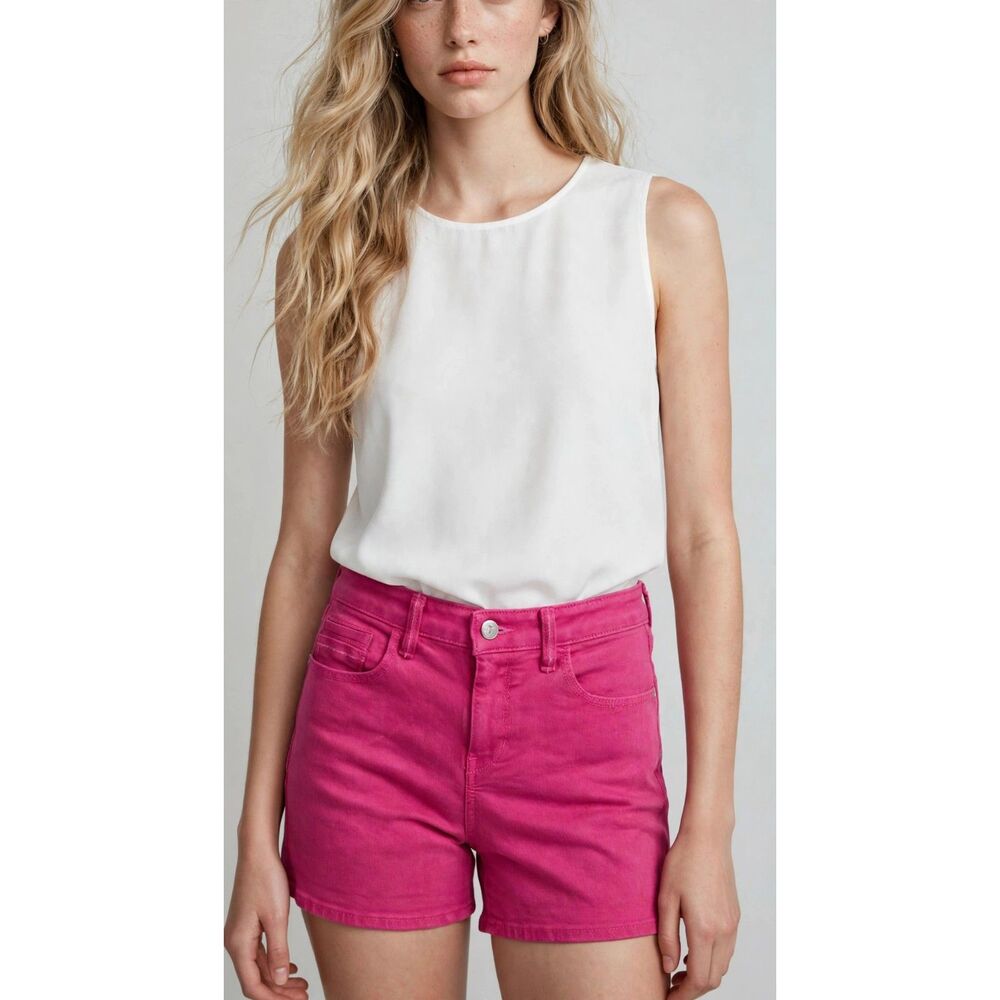 Pilcro and the Letterpress Pink Denim Shorts Womens 27 Stretch Bermuda Casual